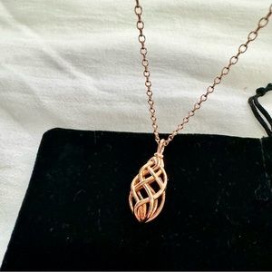 New Links of London rose gold woven pendant necklace
